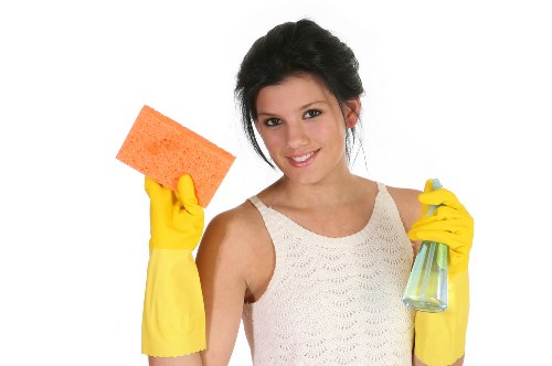 Move in cleaning of a bright living room before unpacking