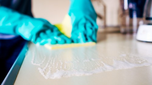 Close-up of sparkling glass after window cleaning service